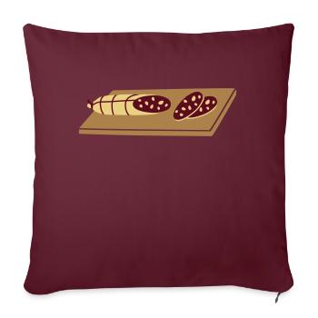 planche à découper avec salami _s1 - Housse de coussin décorative 45 x 45 cm - bordeaux - Devant