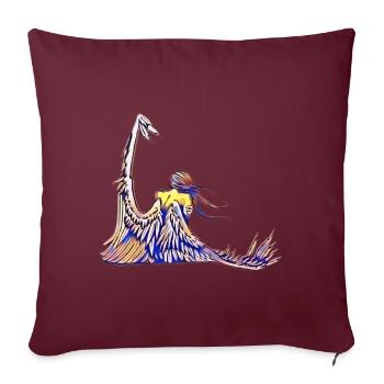 Ange solitaire Mystique Fantasy - Housse de coussin décorative 45 x 45 cm - bordeaux - Devant