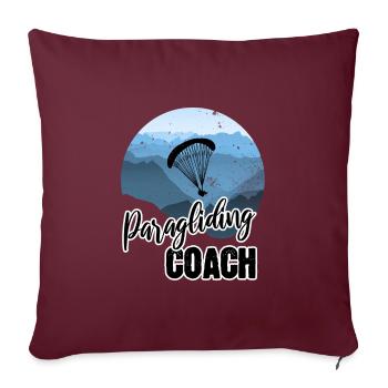 Parapente coach - Housse de coussin décorative 45 x 45 cm - bordeaux - Devant