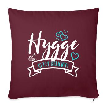 Hygge est ma religion - Housse de coussin décorative 45 x 45 cm - bordeaux - Devant