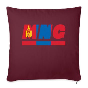 Mongolei Fahne Flagge MNG - Sofakissenbezug 45 x 45 cm - Burgunderrot - Vorne