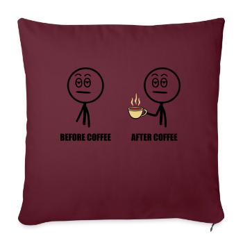 Before Coffee, After Coffee - Housse de coussin décorative 45 x 45 cm - bordeaux - Devant