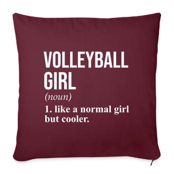 Volleyball Girl Definition Lustiger Spruch - Sofakissenbezug 45 x 45 cm - Burgunderrot - Vorne