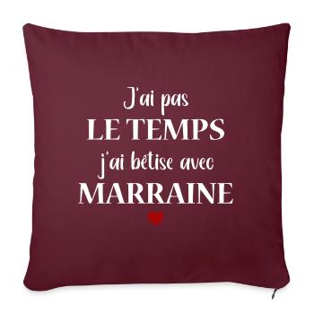 bêtise avec marraine - Housse de coussin décorative 45 x 45 cm - bordeaux - Devant