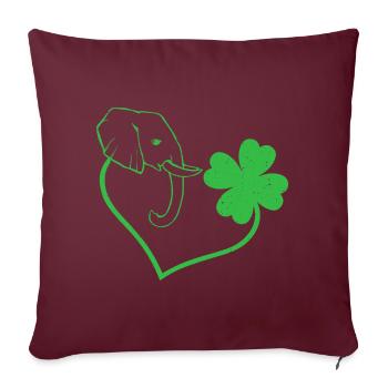 Eléphant Cloverleaf Coeur Cloverleaf - Housse de coussin décorative 45 x 45 cm - bordeaux - Devant