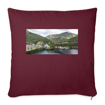 Hellesylt panorama vie - Sofakissenbezug 45 x 45 cm - Burgunderrot - Vorne