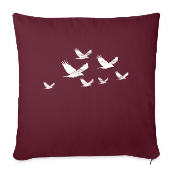Vol d’oiseaux - birds / liberté - Housse de coussin décorative 45 x 45 cm - bordeaux - Devant