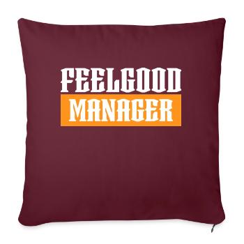Agentur Feelgood manager orange tshirt schwarz - Sofakissenbezug 45 x 45 cm - Burgunderrot - Vorne