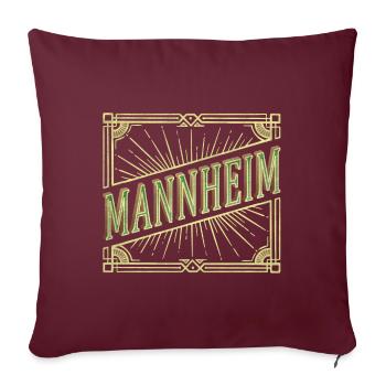 Mannheim Allemagne City Font Vintage Retro - Housse de coussin décorative 45 x 45 cm - bordeaux - Devant