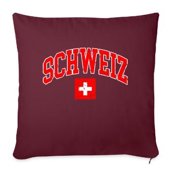 Schweiz Flagge - Sofakissenbezug 45 x 45 cm - Burgunderrot - Vorne