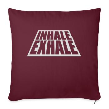 inhale exhale yoga quote - Sofa pillowcase 17,3'' x 17,3'' (45 x 45 cm) - burgundy - Front