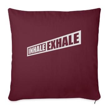 Inspirez expirez Yoga citation - Housse de coussin décorative 45 x 45 cm - bordeaux - Devant