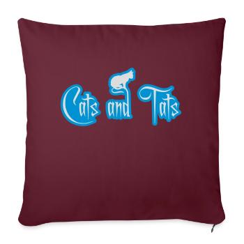 Citation de chats et de tats - Housse de coussin décorative 45 x 45 cm - bordeaux - Devant