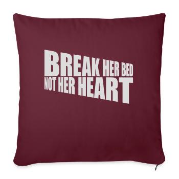Briser sa citation de lit - Housse de coussin décorative 45 x 45 cm - bordeaux - Devant