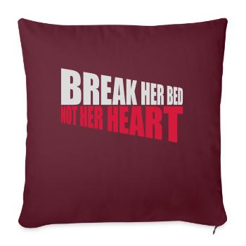Briser sa citation de lit - Housse de coussin décorative 45 x 45 cm - bordeaux - Devant