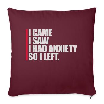 J’avais de l’anxiété en disant - Housse de coussin décorative 45 x 45 cm - bordeaux - Devant