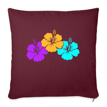 hibiscus - Housse de coussin décorative 45 x 45 cm - bordeaux - Devant