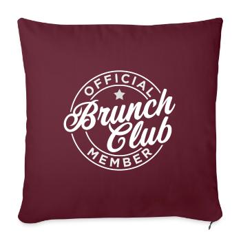 Club de brunch membre officiel - Housse de coussin décorative 45 x 45 cm - bordeaux - Devant
