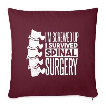Chirurgie de la colonne vertébrale - Housse de coussin décorative 45 x 45 cm - bordeaux - Devant