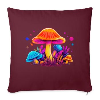 Magic Mushroom Design coloré - Housse de coussin décorative 45 x 45 cm - bordeaux - Devant