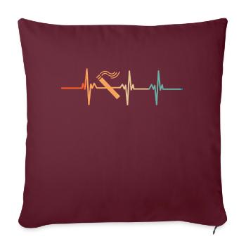 Battement de cœur Cigarette - Housse de coussin décorative 45 x 45 cm - bordeaux - Devant