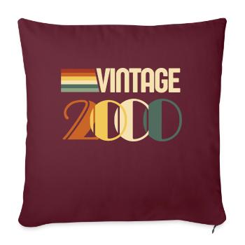Jahrgang 2000 - 2000 Geburtstagsgeschenk - Sofakissenbezug 45 x 45 cm - Burgunderrot - Vorne