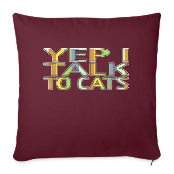 quote funny quote animal lover rainbow cat - Sofakissenbezug 45 x 45 cm - Burgunderrot - Vorne