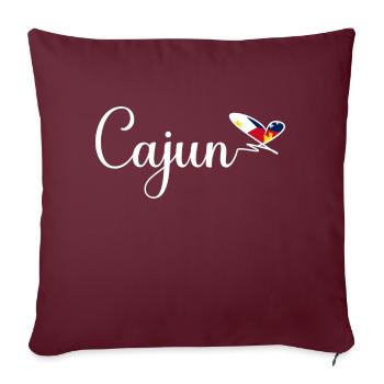 Fierté cajun Louisiane Racines patriotiques - Housse de coussin décorative 45 x 45 cm - bordeaux - Devant