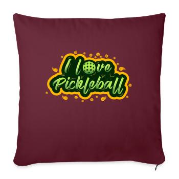 Ich liebe Pickleball 3 - Sofakissenbezug 45 x 45 cm - Burgunderrot - Vorne