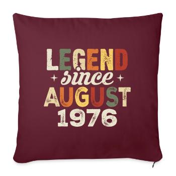 Août 1976 Anniversaire Août 1976 - Août 1976 - Housse de coussin décorative 45 x 45 cm - bordeaux - Devant