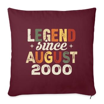 Août 2000 Anniversaire Août 2000 - Août 2000 - Housse de coussin décorative 45 x 45 cm - bordeaux - Devant