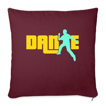 Dance Text Dancing Man Silhouette Party Music - Sofa pillowcase 17,3'' x 17,3'' (45 x 45 cm) - burgundy - Front