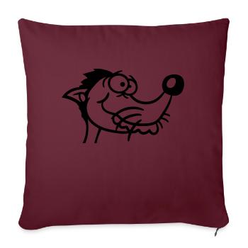Dog looks stupid guy funny stupid crazy funny - Sofa pillowcase 17,3'' x 17,3'' (45 x 45 cm) - burgundy - Front