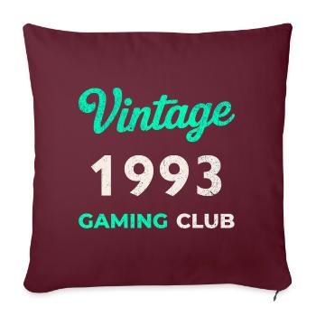 Vintage 1993 – Année de naissance rétro du Gaming Club - Housse de coussin décorative 45 x 45 cm - bordeaux - Devant