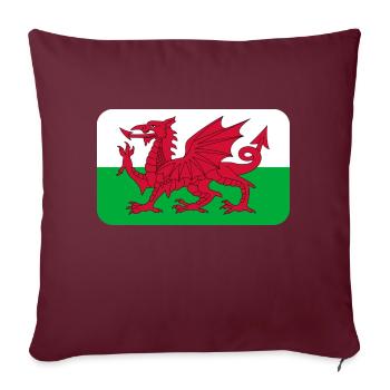 WALES FLAG round corner 400 dpi - Housse de coussin décorative 45 x 45 cm - bordeaux - Devant