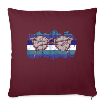 Lunettes de soleil Glasses lunettes nerd Geek - Housse de coussin décorative 45 x 45 cm - bordeaux - Devant