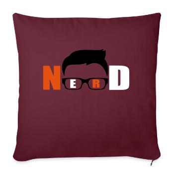Nerd lustiges Logo - Sofakissenbezug 45 x 45 cm - Burgunderrot - Vorne