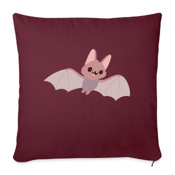 Fledermaus - Sofakissenbezug 45 x 45 cm - Burgunderrot - Vorne