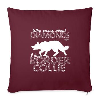bordercolliediamonds2 - Housse de coussin décorative 45 x 45 cm - bordeaux - Devant