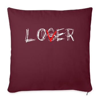 Amant perdant - Housse de coussin décorative 45 x 45 cm - bordeaux - Devant