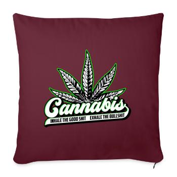Les couleurs peuvent être modifiées | Cannanis Inhale Exhale - Housse de coussin décorative 45 x 45 cm - bordeaux - Devant