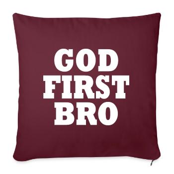 God first bro - Housse de coussin décorative 45 x 45 cm - bordeaux - Devant