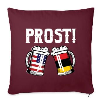 Prost Beer American German Flag - Sofakissenbezug 45 x 45 cm - Burgunderrot - Vorne