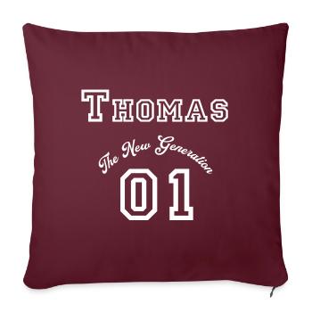 Prénom Thomas - blanc - Housse de coussin décorative 45 x 45 cm - bordeaux - Devant