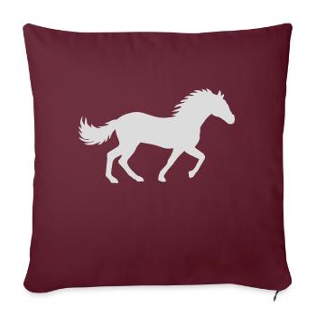 Rennendes Pferd Silhouette Design - Sofakissenbezug 45 x 45 cm - Burgunderrot - Vorne