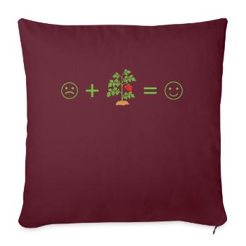 Tomato Plants Make Happy, Funny Tomato Gardening - Sofakissenbezug 45 x 45 cm - Burgunderrot - Vorne
