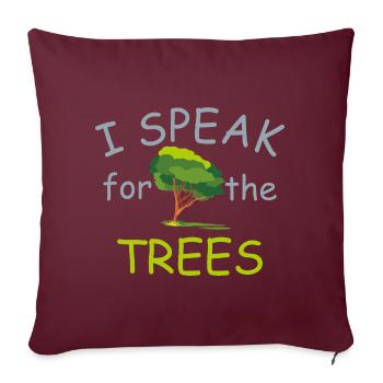 Je parle au nom des arbres - Housse de coussin décorative 45 x 45 cm - bordeaux - Devant