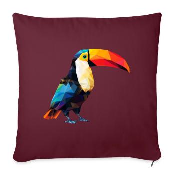 Toucan géométrique : l’art polygonal au paradis - Housse de coussin décorative 45 x 45 cm - bordeaux - Devant