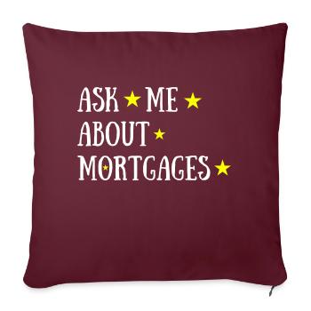 Ask Me about Mortgages + Stars - Housse de coussin décorative 45 x 45 cm - bordeaux - Devant