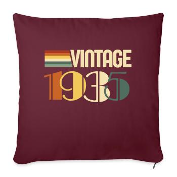 Vintage 1935-cadeau anniversaire 1935 - Housse de coussin décorative 45 x 45 cm - bordeaux - Devant